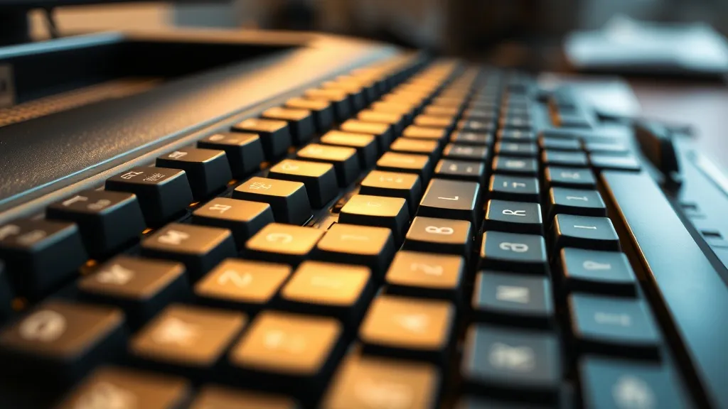 Close up of a professional mechanical keyboard or typewriter