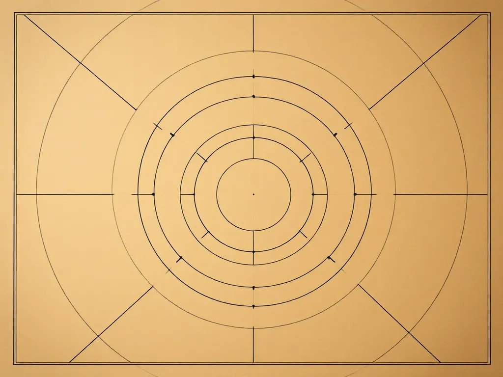 A minimalist top-down view of an architectural blueprint sho