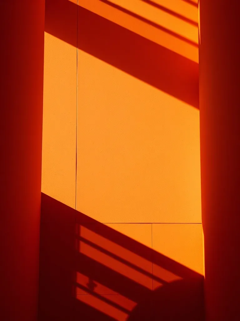 Abstract architectural lines and geometric shadows in warm t